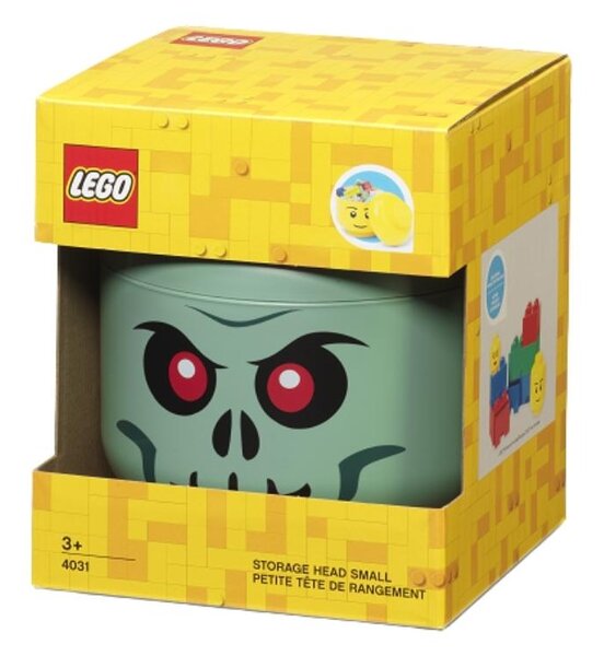 Zelený úložný box ve tvaru hlavy LEGO® Skeleton 19 cm