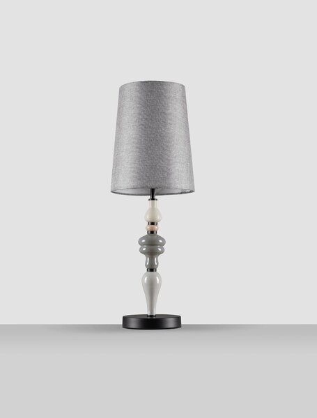 LED šedo-hnědá stolní lampa Damo – Šedá