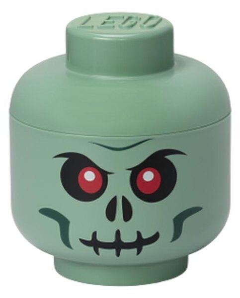 Zelený úložný box ve tvaru hlavy LEGO® Skeleton 19 cm