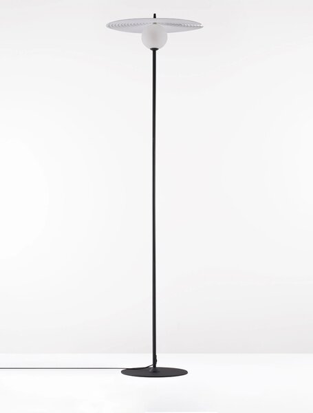 Černo-bílá stojací lampa Reflet