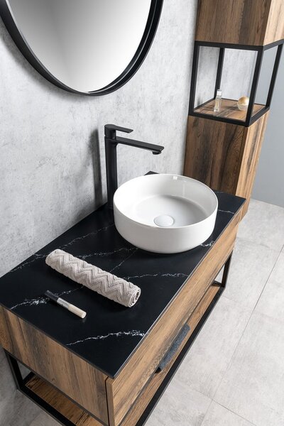 Sapho Sapho, SKARA Rockstone Platte 91,2x12x46cm, černá attica, CG026-0598