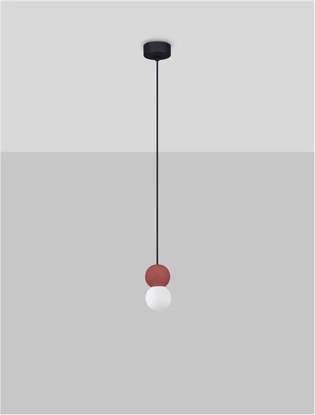LED červený designový lustr Zero – Červená