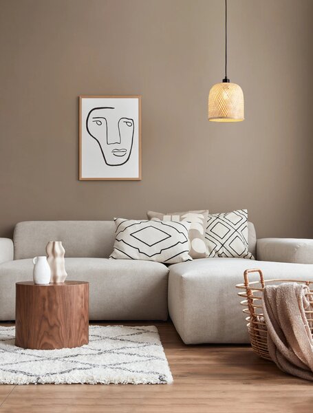 LED přírodní-černý designový lustr Intra