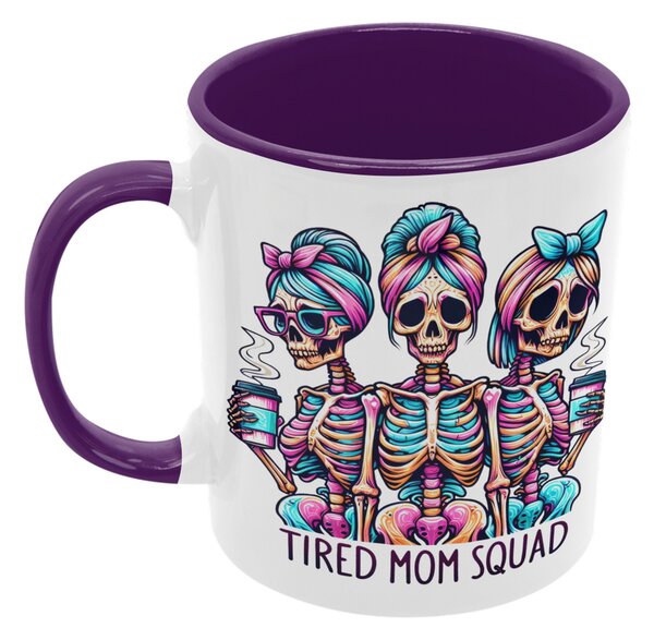 Tired Mom Squad | keramický hrnek 330ml, různé barvy - Fialová