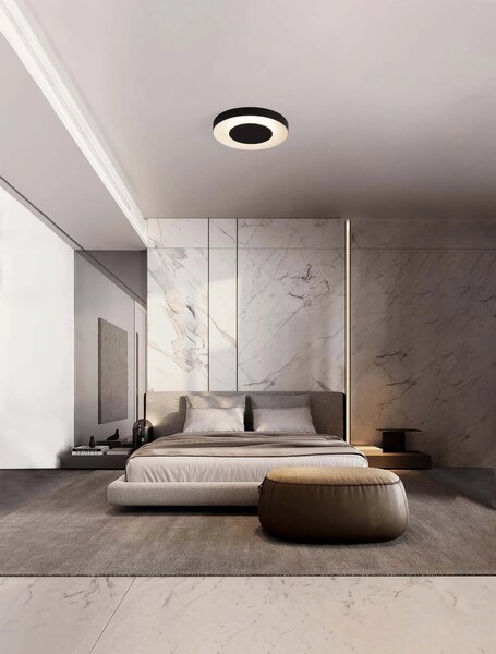 LED stmívatelné černo-bílé designové stropní svítidlo Pada – Černá