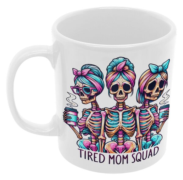 Tired Mom Squad | keramický hrnek 330ml, různé barvy - Růžová světlá