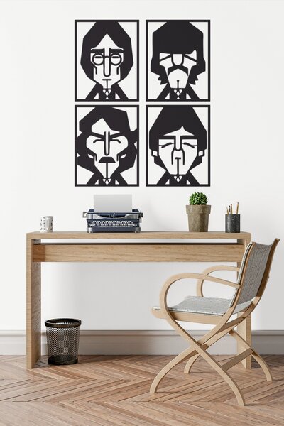 The Beatles #2 | samolepka na zeď, různé rozměry - Černá, 20x25 cm