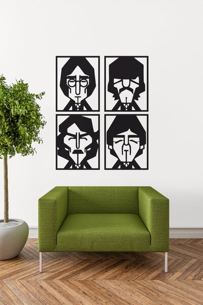 The Beatles #2 | samolepka na zeď, různé rozměry - Černá, 20x25 cm