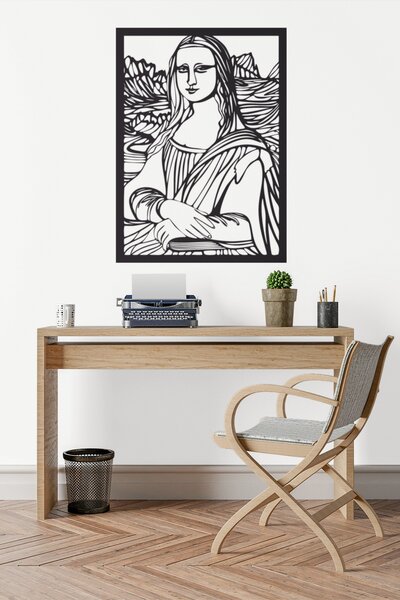 Mona Lisa #1 | samolepka na zeď, různé rozměry - Černá, 20x28 cm