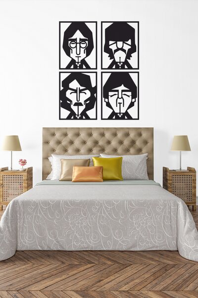The Beatles #2 | samolepka na zeď, různé rozměry - Černá, 20x25 cm