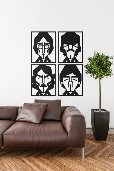 The Beatles #2 | samolepka na zeď, různé rozměry - Černá, 20x25 cm