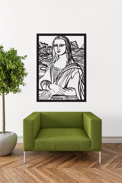 Mona Lisa #1 | samolepka na zeď, různé rozměry - Černá, 20x28 cm