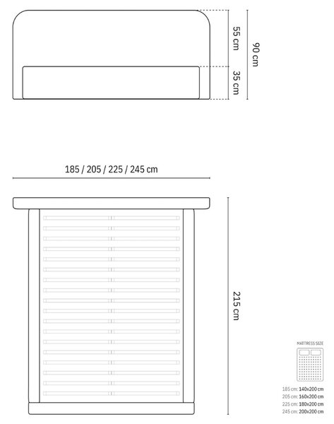 -25 % Dny Marianne - Micadoni Bílá čalouněná postel Elizabeth 200 x 200 cm s úložným prostorem