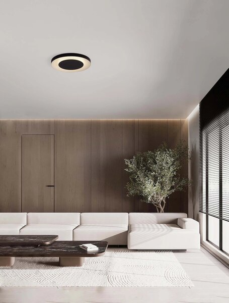 LED stmívatelné černo-bílé moderní stropní svítidlo Pada – Černá