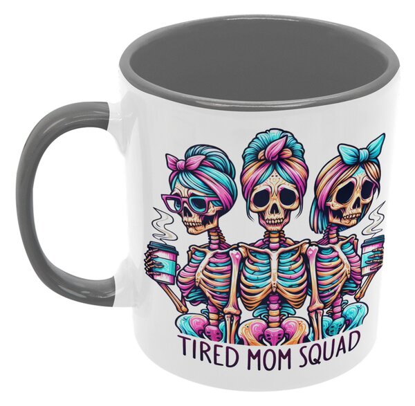 Tired Mom Squad | keramický hrnek 330ml, různé barvy - Růžová světlá