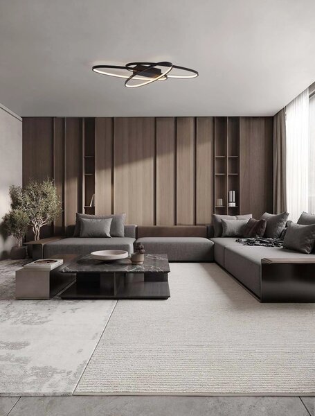LED stmívatelné černé designové stropní svítidlo Ipon