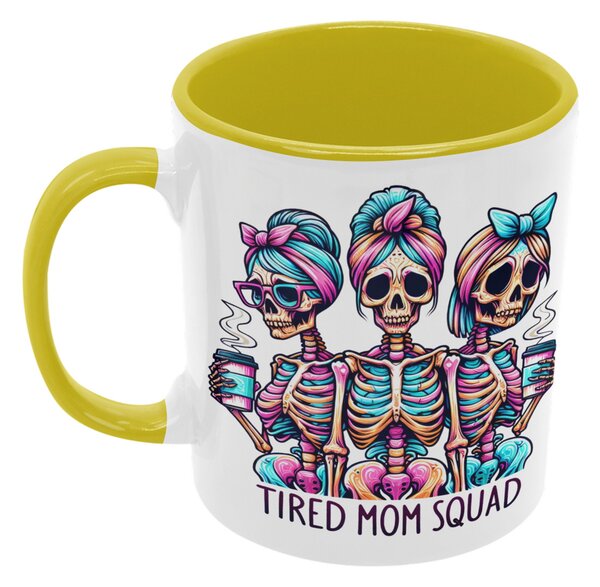Tired Mom Squad | keramický hrnek 330ml, různé barvy - Růžová světlá