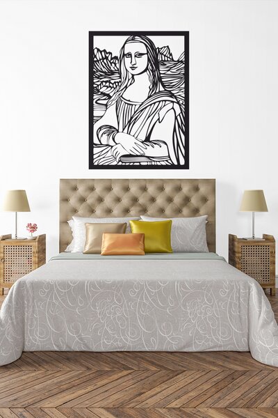 Mona Lisa #1 | samolepka na zeď, různé rozměry - Černá, 20x28 cm