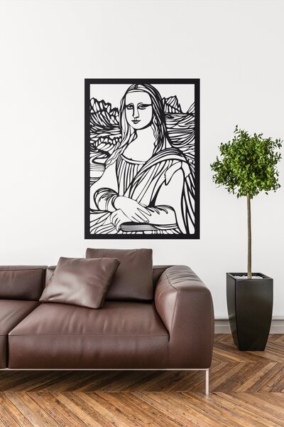 Mona Lisa #1 | samolepka na zeď, různé rozměry - Černá, 20x28 cm