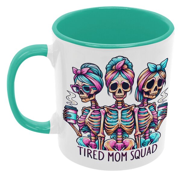 Tired Mom Squad | keramický hrnek 330ml, různé barvy - Růžová světlá