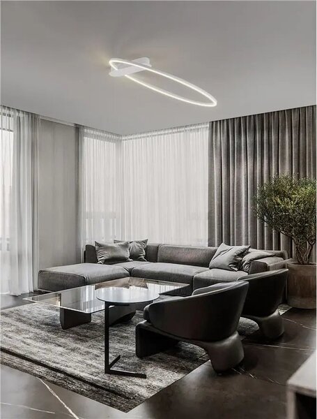 LED stmívatelné bílé moderní stropní svítidlo Kiklos – Bílá
