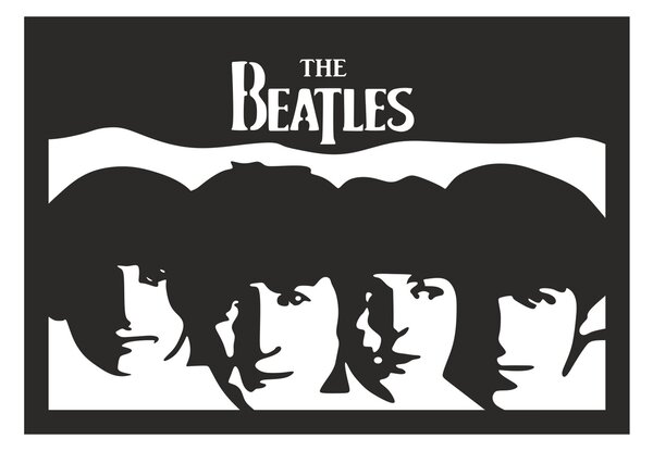 The Beatles #1 | samolepka na zeď, různé rozměry - Černá, 29x20 cm