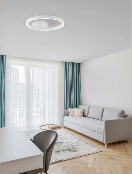 LED stmívatelné bílé designové stropní svítidlo Hedra – Bílá