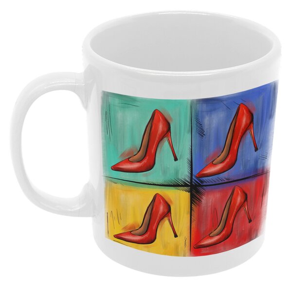 Pop Art High Heels | keramický hrnek 330ml, různé barvy - Červená