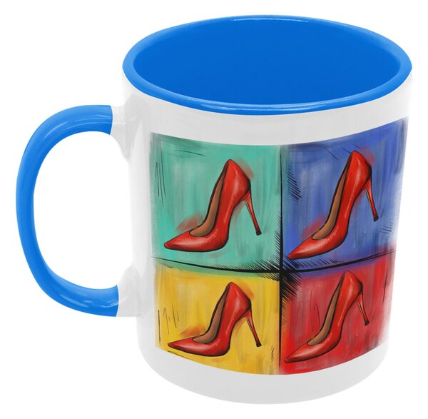 Pop Art High Heels | keramický hrnek 330ml, různé barvy - Modrá