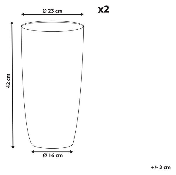 Sada 2 květináčů ABDERA 23 cm Šedá