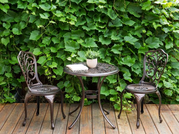 Bistro stolek ANDALO 68 cm 68 cm Kov Hnědá