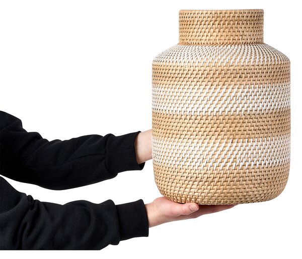 Dekorativní váza RENUN 36 cm Keramika Přírodní