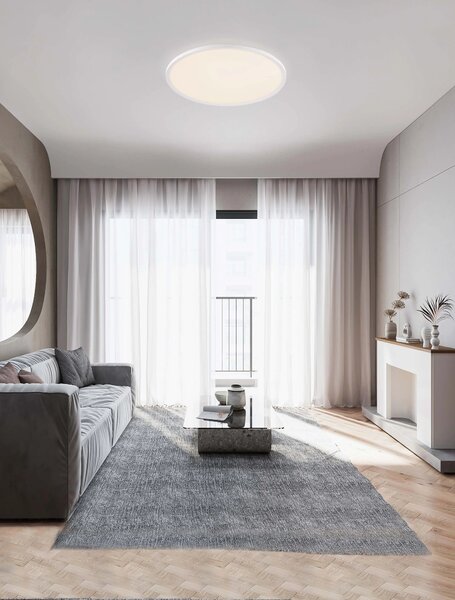 LED stmívatelné bílé moderní stropní svítidlo Aoton 55W – Bílá
