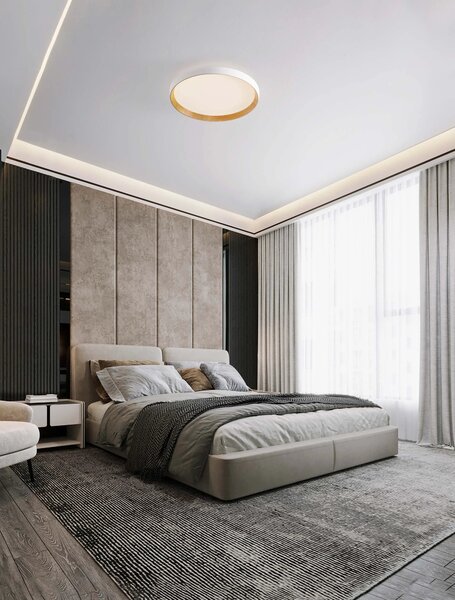 LED stmívatelné dřevěné designové stropní svítidlo Vomos – Hnědá