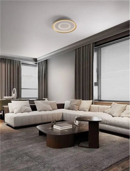 LED stmívatelné zlaté designové stropní svítidlo Figin s dálkovým ovládáním – Zlatá