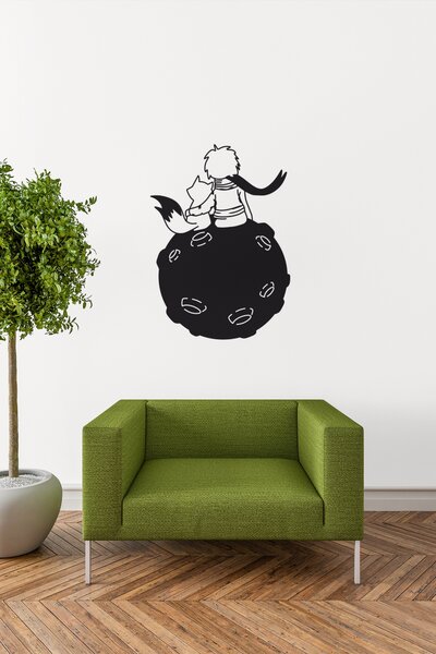 Malý princ #1 samolepka na zeď, různé rozměry - Černá, 20x28 cm