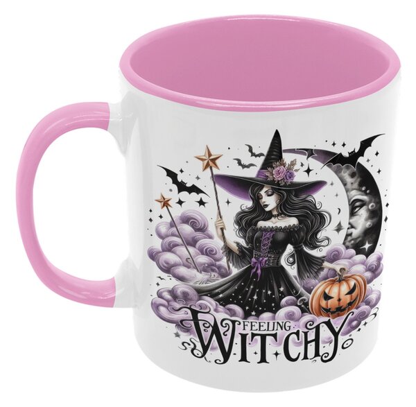 Feeling Witchy | keramický hrnek 330ml, různé barvy - Růžová světlá