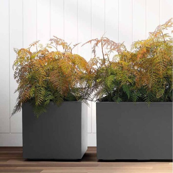 Květináč Nature 40 x 40 cm antracitový – moderní design - Antracit - 31 - 50 cm