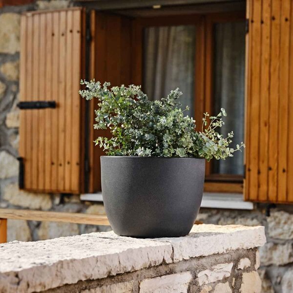 Květináč Rim antracitový 40 cm – moderní design - Antracit - 0 - 30cm