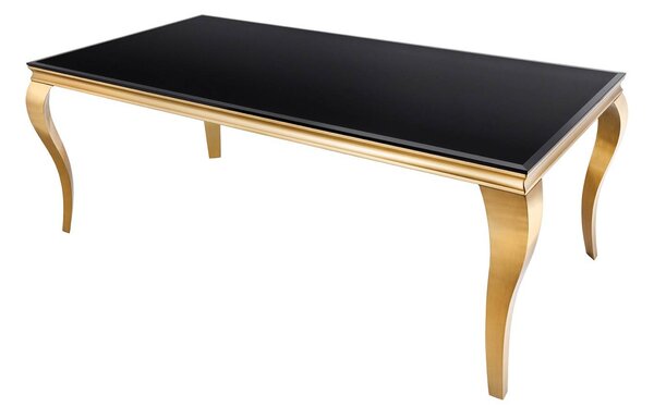 Designový jídelní stůl Rococo 200 cm černý / zlatý