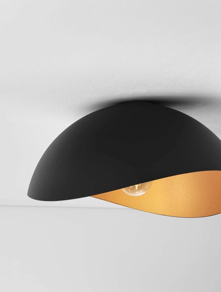 LED černo-zlaté designové stropní svítidlo Opsi 40 – 40 x 10 cm
