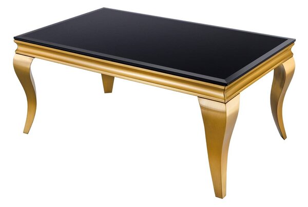 Designový konferenční stolek Rococo 100 cm černý / zlatý