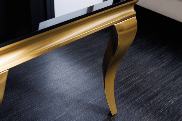 Designový konferenční stolek Rococo 100 cm černý / zlatý