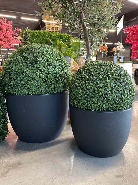 Květináč Rim antracitový 40 cm – moderní design - Antracit - 0 - 30cm