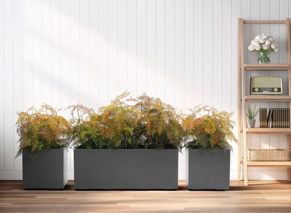 Květináč Nature antracitový 100x40 cm – moderní design - Antracit - 31 - 50 cm