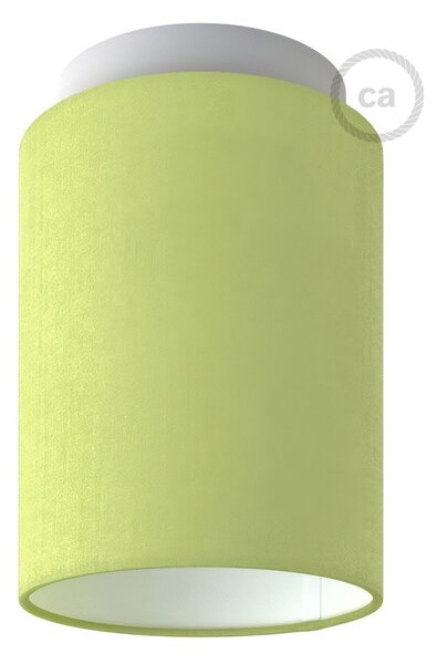 Creative cables Fermaluce pastel s válcovým stínidlem, ø 15cm v18cm, kovové nástěnné nebo stropní svítidlo Barva: Bílá-olivově zelená