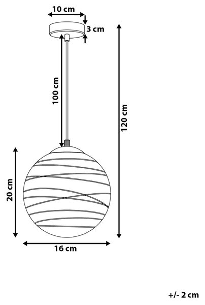 Závěsná lampa MIRNA Sklo Zlatá