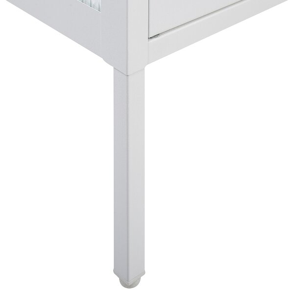 Prosklená komoda SARRE 90 cm Kov Bílá