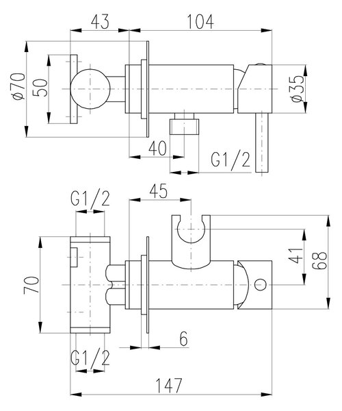 Slezák - RAV Bidetová baterie podomítková SEINA - SE843/1MGL, Metal grey lesk