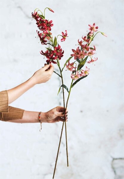 Umělá lilie, růžová barva, výška 80 cm - 71 - 90 cm